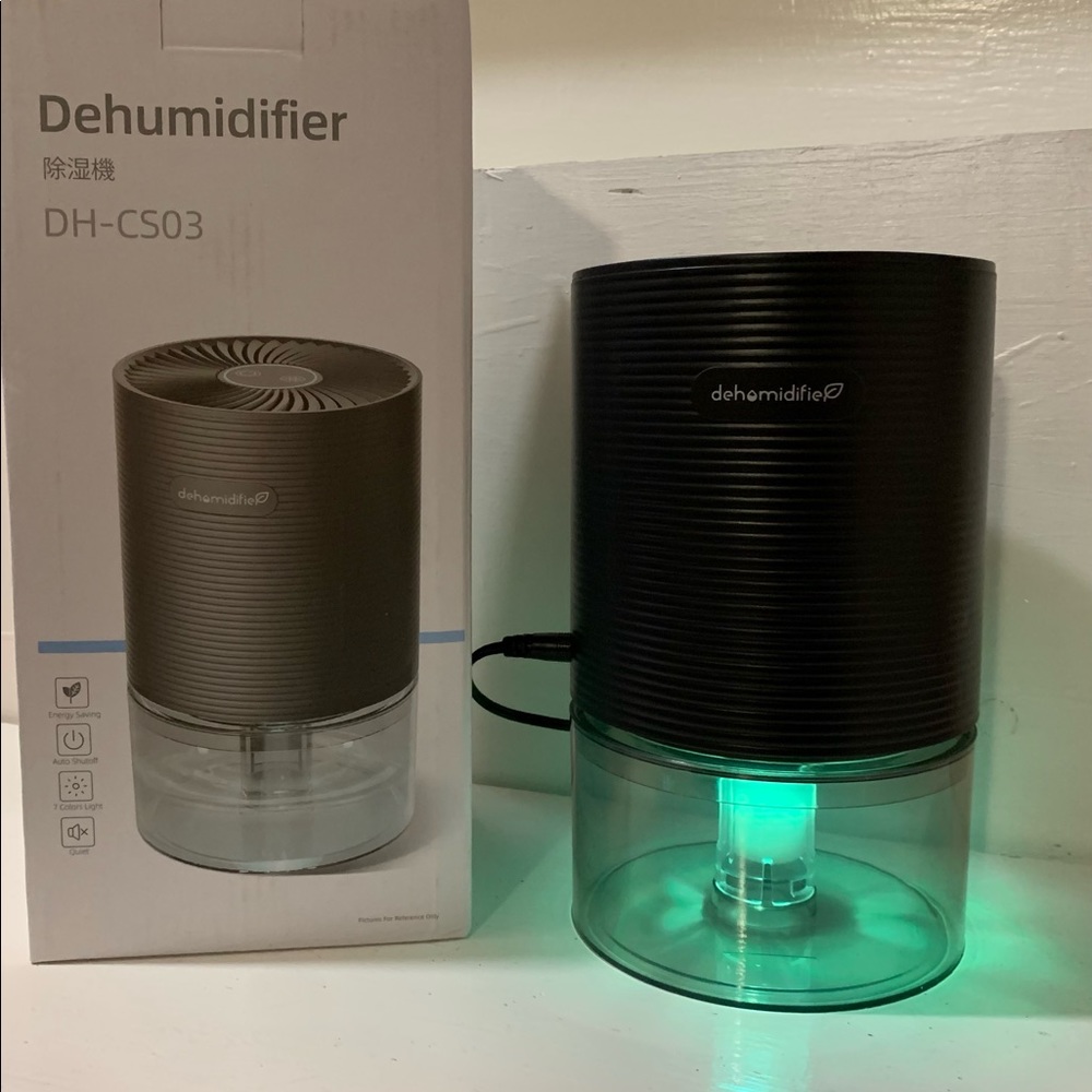 Klaudic Compact Dehumidifier 750ml/26oz with Color changing function